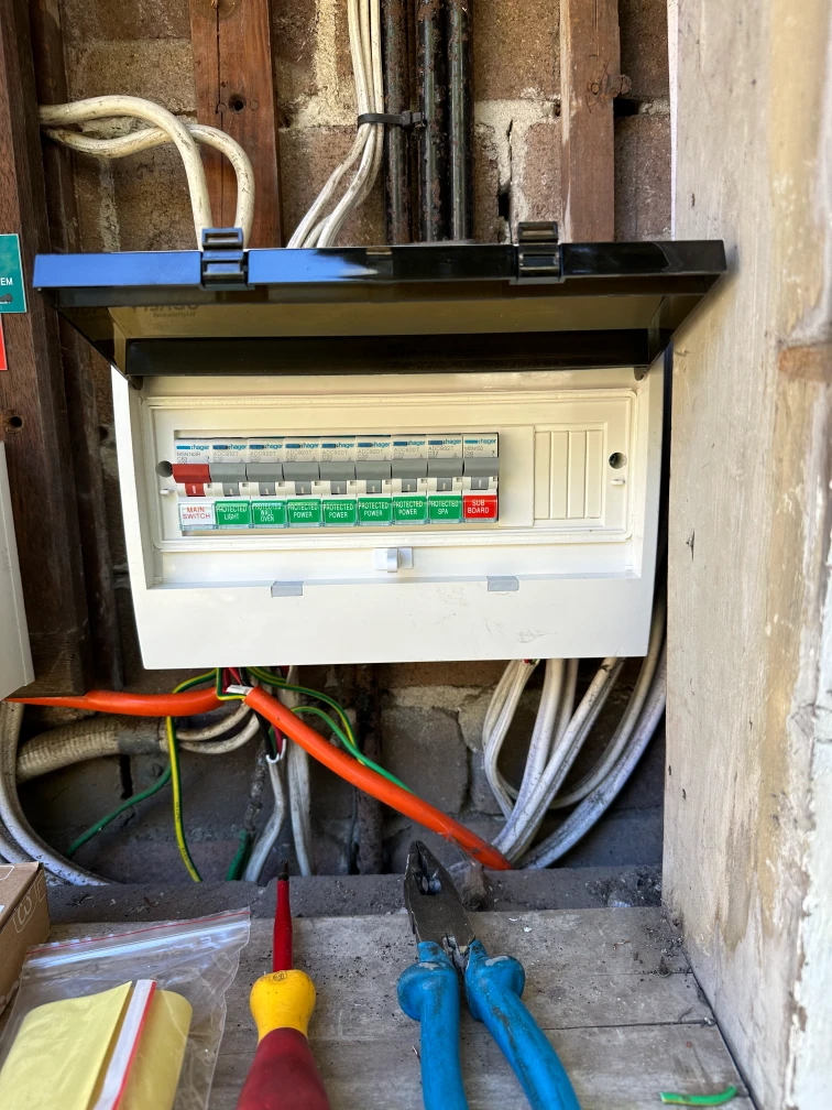 Modern switchboard with RCD safety switches installed in Sydney